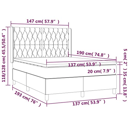 GFFFFFFJJJJJJJJJJJ Box Spring Bed With Mattress Light Gray - Image 2