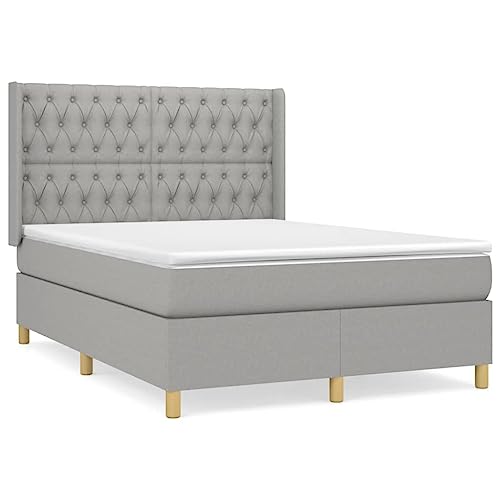 GFFFFFFJJJJJJJJJJJ Box Spring Bed With Mattress Light Gray - Image 3