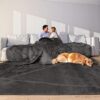Edenleaf Giant Huge Blanket 120×120 Inches, Dark Grey