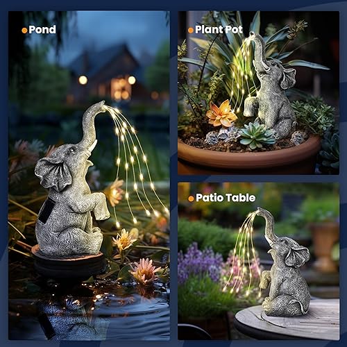 GIGALUMI Elephant Solar Garden Decor Statue - Image 4