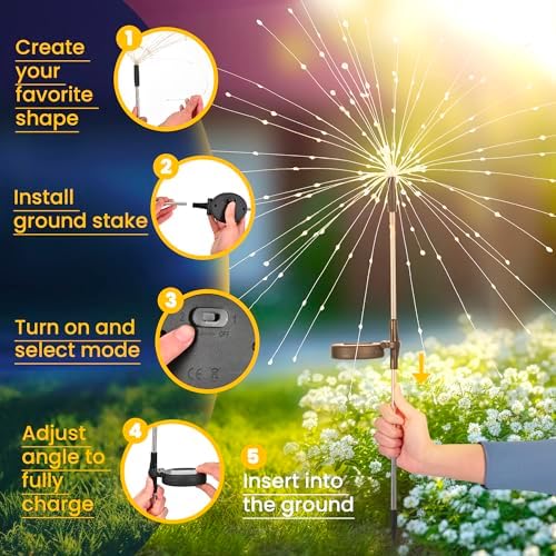 GIGALUMI Garden Outdoor Solar Lights 180LED 4Pack - Image 3