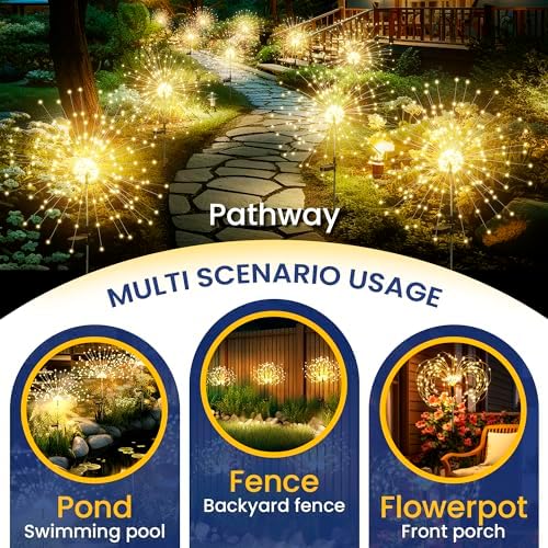 GIGALUMI Garden Outdoor Solar Lights 180LED 4Pack - Image 4