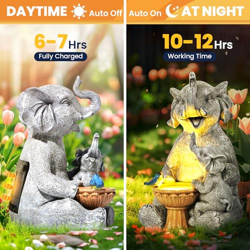 GIGALUMI Solar Elephant Garden Decor Statue - Image 5