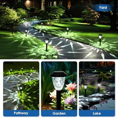 GIGALUMI Solar Outdoor Pathway Lights, 8 Pack - Image 3