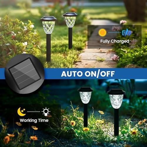 GIGALUMI Solar Outdoor Pathway Lights, 8 Pack - Image 2