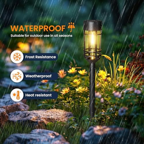 GIGALUMI Solar Pathway Lights 10 Pack, Waterproof - Image 3