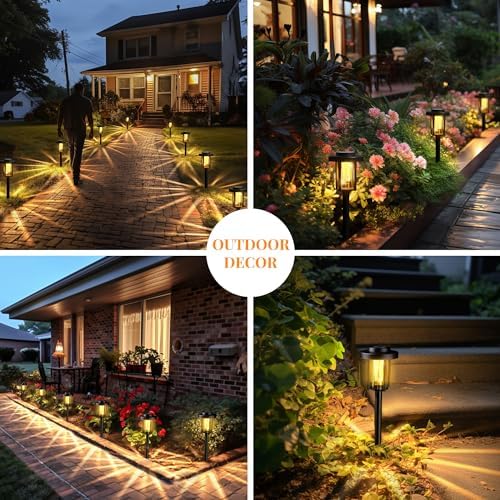 GIGALUMI Solar Pathway Lights, 2 Pack Outdoor - Image 3