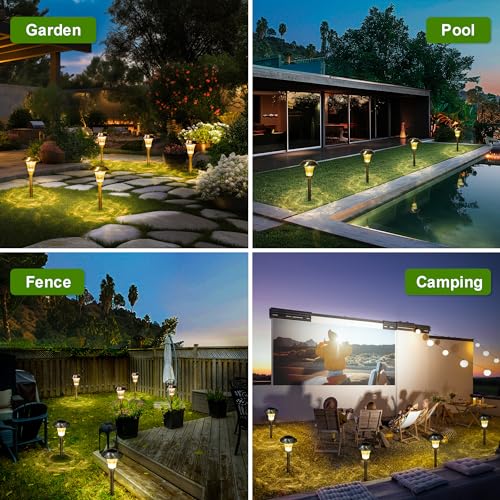 GIGALUMI Solar Pathway Lights, 8 Pack, Warm White - Image 3