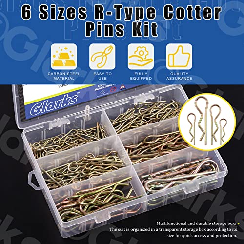 Glarks Hairpins R Clips Cotter Pins Assortment Kit - Image 3