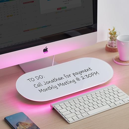 TSJ OFFICE Glass Desktop Whiteboard - 17 X 7 Inches