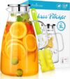 Aofmee Glass Water Pitcher With Lid, 100 Oz