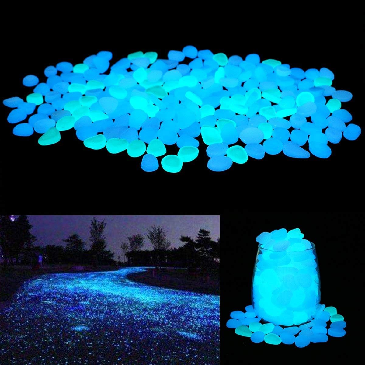 UNIME Glow In The Dark Garden Pebbles (200 PCS)