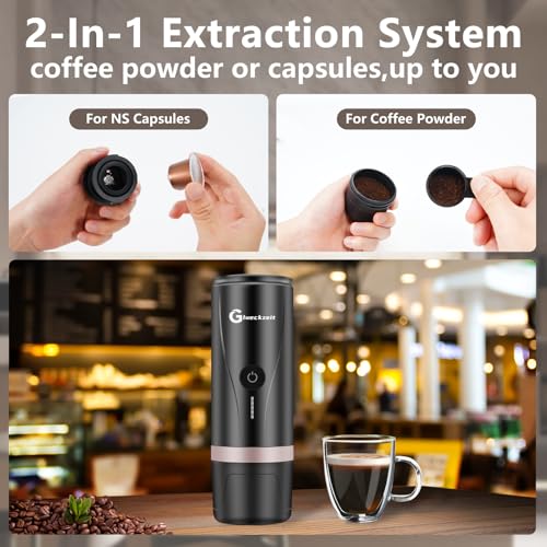 Glueckzeit Portable Electric Espresso Machine, 20 Bar Pressure - Image 3