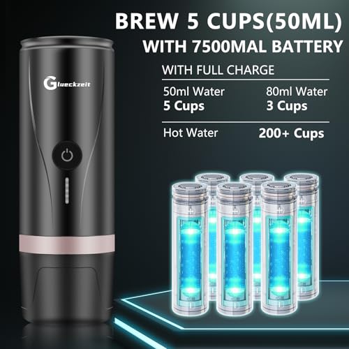 Glueckzeit Portable Electric Espresso Machine, 20 Bar Pressure - Image 4