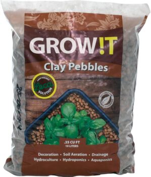 Hydrofarm GMC10L Clay Pebbles, 10 Liter Bag