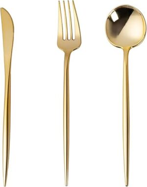 Fabulous Party Gold Heavy Duty Disposable Silverware Set