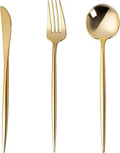 Fabulous Party Gold Heavy Duty Disposable Silverware Set