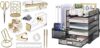 EOOUT Gold Office Supplies Desk Combo Set