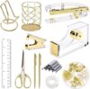 EOOUT Gold Office Supplies Desk Set