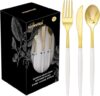 supernal Gold Plastic Cutlery Set 102pcs