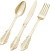 Bestluck Gold Plastic Silverware For 25 Guests