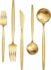 EWFEN Gold Silverware Set, 30-Piece Stainless Steel Cutlery