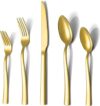 BRIOUT Gold Silverware Set, 40 Piece Stainless Steel Flatware