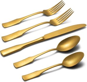 Alata Gold Tumbled 20-Piece Silverware Set