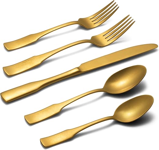 Alata Gold Tumbled 20-Piece Silverware Set
