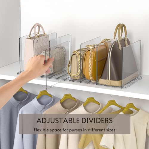 GoMaihe Bag & Purse Organizer: 2-Pack Clear Handbag Shelf - Image 3
