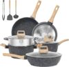 SODAY Granite Nonstick Cookware Set, 12pcs