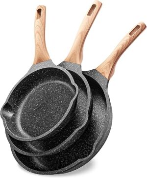 YIIFEEO Granite Nonstick Frying Pan Set