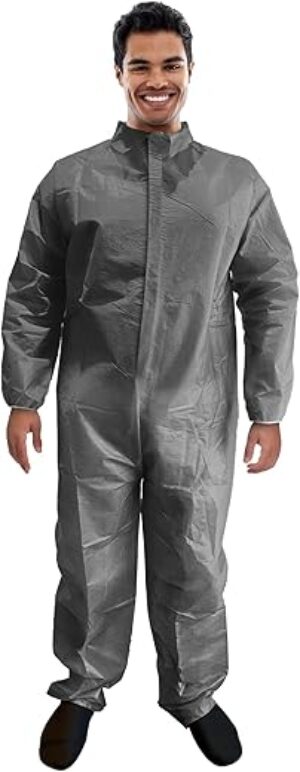 AMZ Medical Supply Gray Disposable Coveralls, X-Large, Pack Of 50