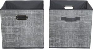 Household Essentials Gray Mix Open Storage Bins, 2 Pack