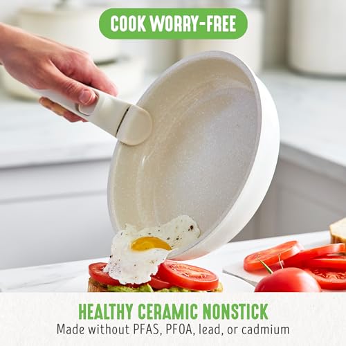 GreenLife 10-Piece Ceramic Nonstick Cookware Set, Detachable Handle - Image 2