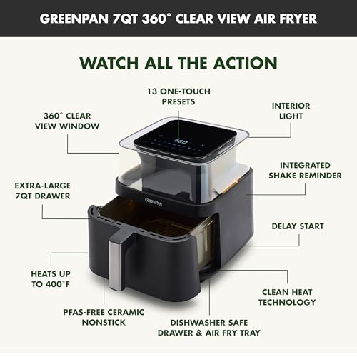 GreenPan Clearview 7QT Air Fryer, PFAS-Free - Image 3
