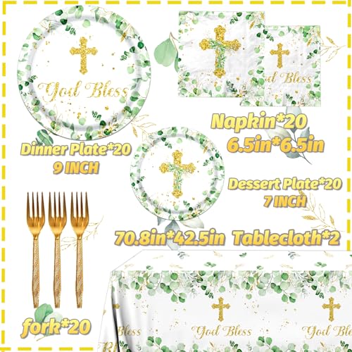 GREHUMOR Eucalyptus Baptism Communion Tableware Set - Image 3