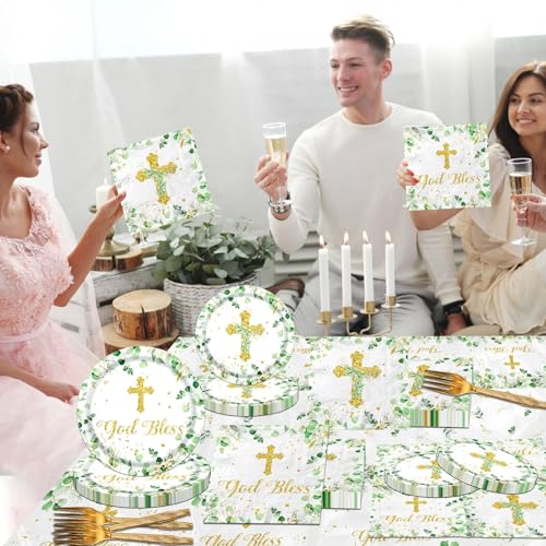 GREHUMOR Eucalyptus Baptism Communion Tableware Set - Image 4