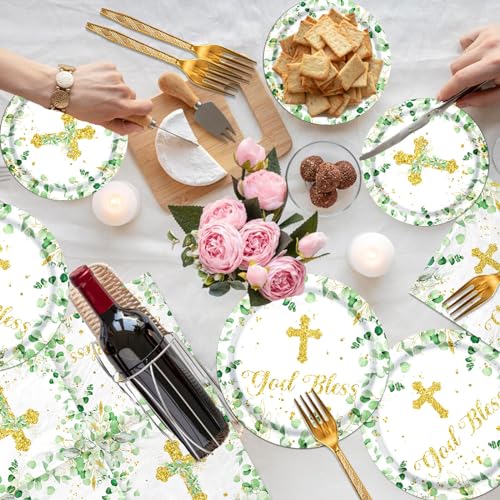 GREHUMOR Eucalyptus Baptism Communion Tableware Set - Image 5
