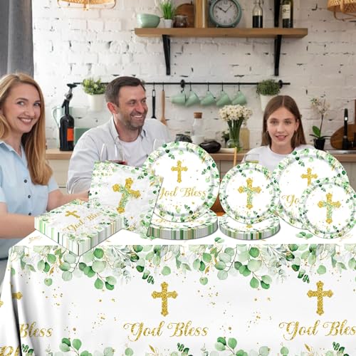 GREHUMOR Eucalyptus Baptism Communion Tableware Set - Image 2