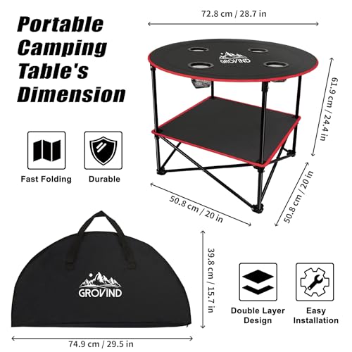 Grovind Outdoor Foldable Picnic Table With Cup Holders - Image 3