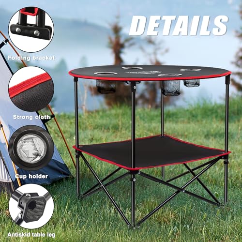 Grovind Outdoor Foldable Picnic Table With Cup Holders - Image 5