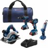 Bosch GXL18V-497B23 18V 4-Tool Combo Kit