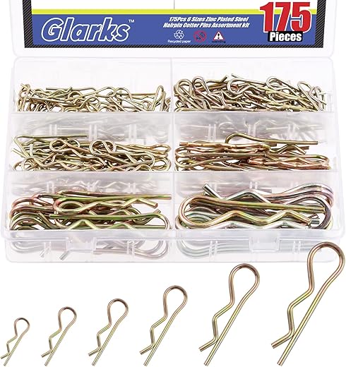 Glarks Hairpins R Clips Cotter Pins Assortment Kit