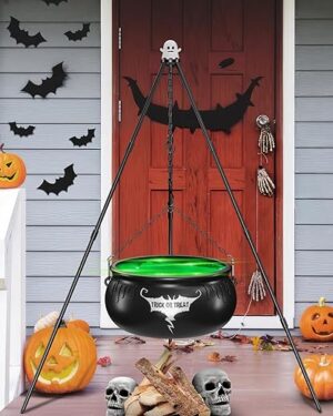 DJROLL Halloween Decorations: Cauldron With String Lights