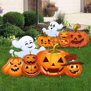 GameXcel Halloween Ghost Pumpkin Yard Signs, 2pcs