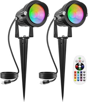 DOREIO Halloween RGBW Outdoor Spotlights, 10W Color Changing