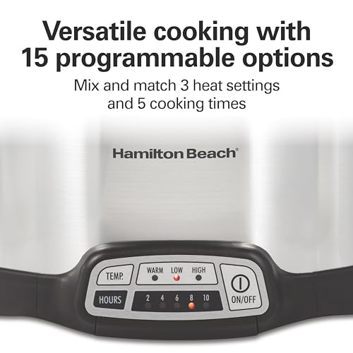 Hamilton Beach Programmable Slow Cooker, 4 Quart, Silver - Image 2