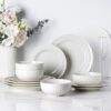 LERATIO Handcraft Embossed Stoneware Dinnerware Set