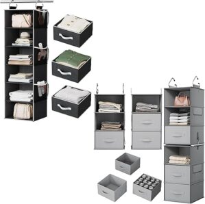 Pipishell Hanging Closet Organizer 6-Shelf With Drawers